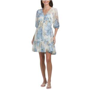 TAYLOR V-neck Long Sleeve Mini Dress